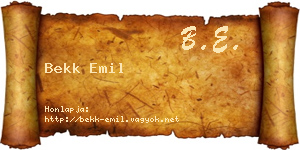 Bekk Emil névjegykártya